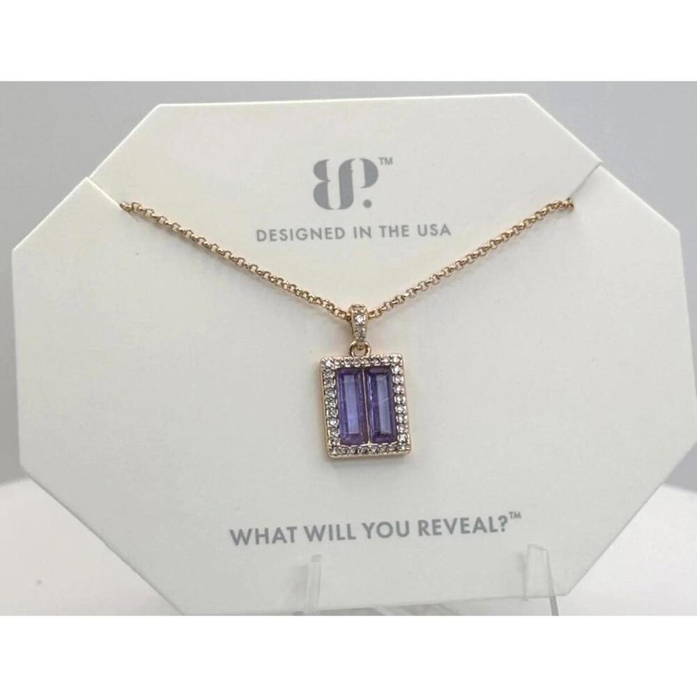Bomb Party RBP8325 Lavender Fluorite on Rose Gold Necklace "Caught Up In Love"